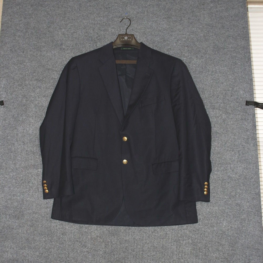 Lauren Ralph Lauren Blazer Mens 44R Navy Gold Button Formal Wear Made in Canada